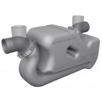 Vetus Plastic Waterlock LSSA50 - Rotaing 50mm Inlet and Outlet - 7.5L Capacity - Suits Long Exhaust Hose (LSS50A)