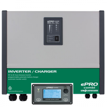ePRO Inverter Charger Combi - 12 Volt to 240V Pure Sine Wave Inverter (2600W) with 120 Amp Battery Charger, Auto Transfer Switch and Remote Panel (EPC 3000-12K)