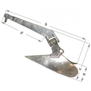 Galvanised  Plough Anchor 10lb Suits Most Boats  to 5m (146152)