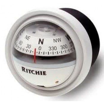 Ritchie Explorer Dash Mount White Compass - Powerboat - White Conical Card - 70mm Dia Card - 12V Lighting - V-57W.2 (232047)