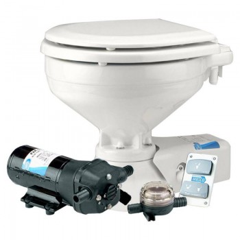 Jabsco Quiet-Flush Salt Water Toilet - 12 Volt - Standard Compact Bowl - Jabsco 37245-0092  (J10-125)
