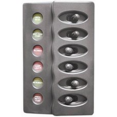 Waterproof Backlit Switch Panel - 6 Switches with Fuses - 12 Volt (RWB 2113)