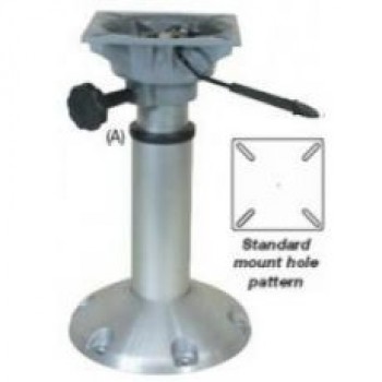 Gas Adjustable Pedestal - 370 - 505mm High - Surface Mount - With Swivel Mount Top (183006)