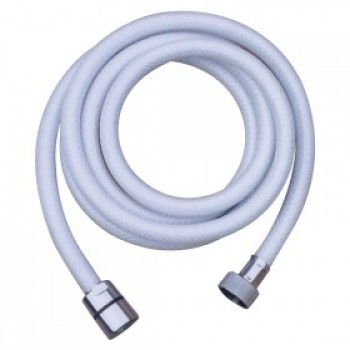 White Shower Hose - 1.5 Metres Long - With Fittings (134328)